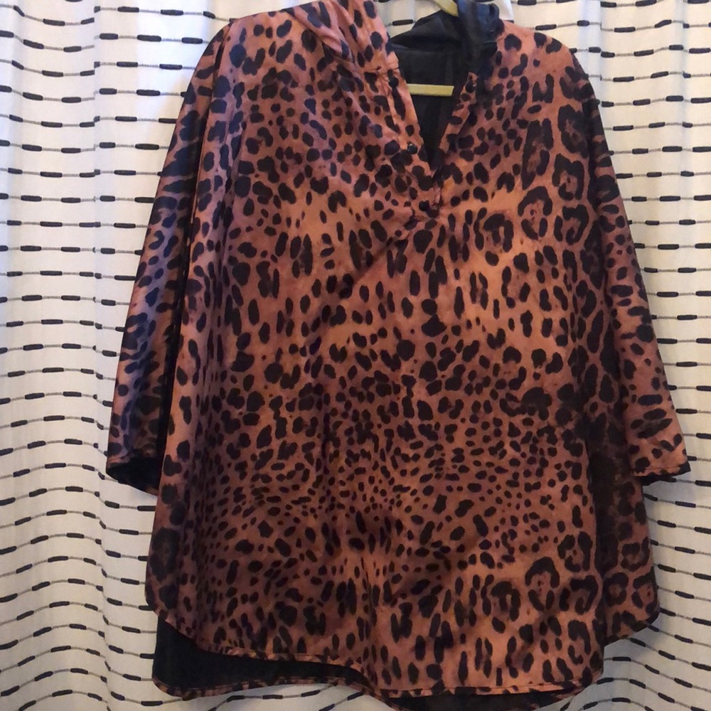 Leopard rain poncho